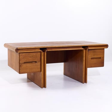 Lou Hodges for Creative Crafts Mid Century Curved Walnut Executive Desk - mcm 