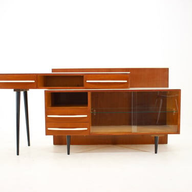 1960s M.Pozar Modular Set of Desk and Chest of Drawers, Czechoslovakia / Vintage desk 