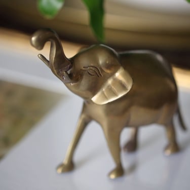 Vintage 1950s Brass Elephant Made in India 