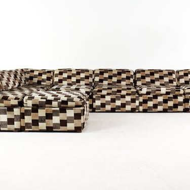 Jack Lenore Larsen Style Mid Century 8 Piece Sectional Sofa - mcm 