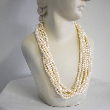 1980s/90s Multi-Strand Faux Pearl Necklace 