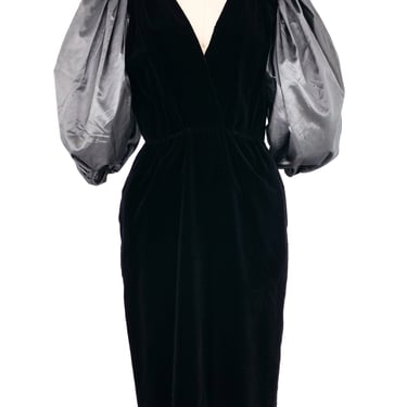 Valentino Velvet Taffeta Sleeve Cocktail Dress
