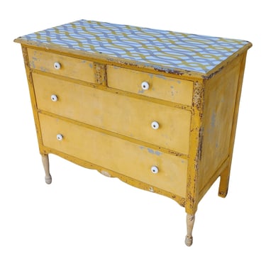COMING SOON - Vintage Patinated Yellow Dresser