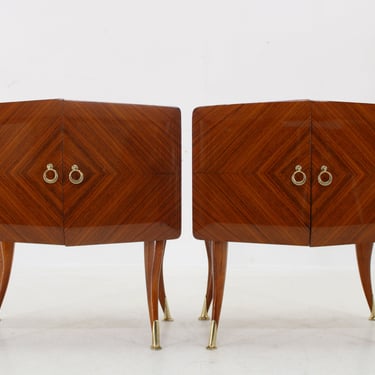 1950s Pair of Italian Nightstands ,Italy / Vintage Table / Mid-century / Brown Colour / 