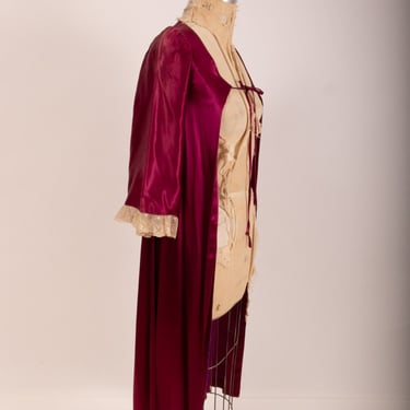 Vintage Biba purple satin bell sleeve jacket duster / 1970s teen Lolita line 