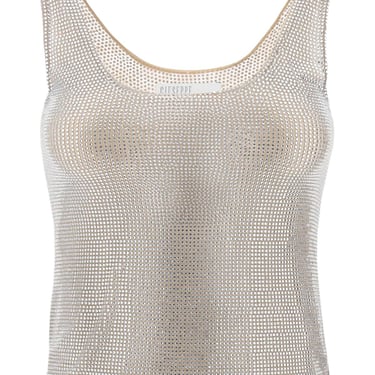 Giuseppe Di Morabito Rhinestone Mesh Tank Top Women