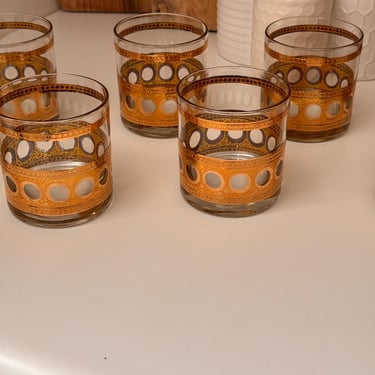 Vintage 22k Gold Culver Antigua Rocks/Lowballs | SOLD INDIVIDUALLY 