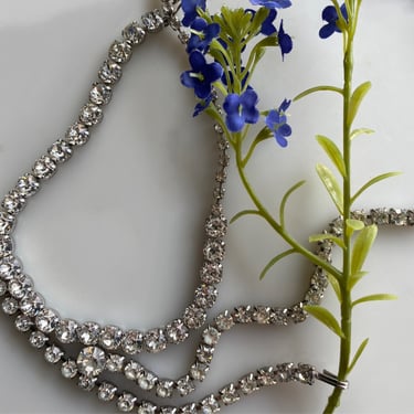 Cloisonné rhinestone strand necklaces