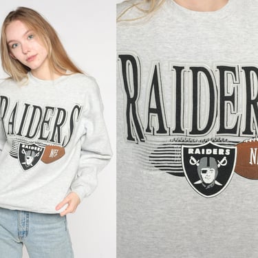 Los Angeles Raiders Sweatshirt -- 90s Logo 7 Oakland Raiders Sweatshirt Throwback Football Shirt Streetwear Sports Vintage Large L 