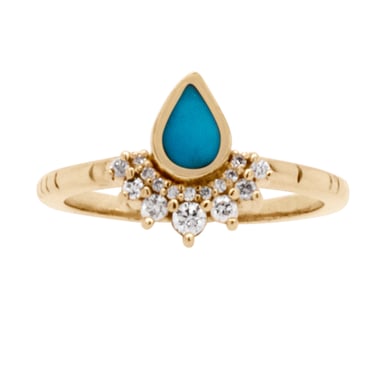 Kingman Turquoise Reika Teardrop Ring