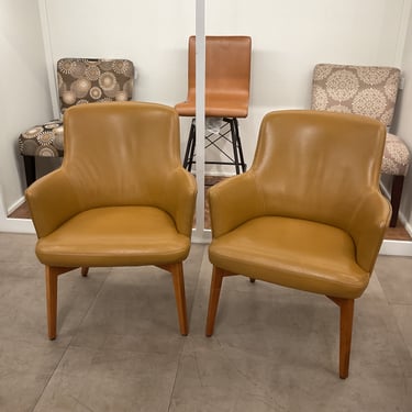 Gunlocke Leather Chair Pair