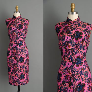 vintage 1960s Silk Cheongsam Dress | Medium 