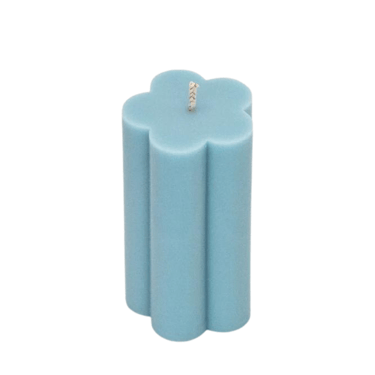 Blue Daisy Pillar Candle