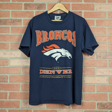 Vintage 90s NFL Denver Broncos Football ORIGINAL Sports Logo Tee - Large 