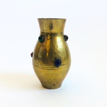 Brass Beaded Vase 