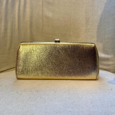 Vintage 50s 60s GOLD LAME Clutch Purse / Evening Bag / Braid Detail / Chain Handle Option 