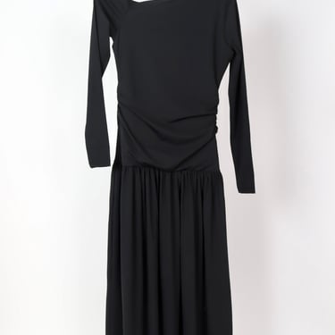 Asymmetrical Knitted Dress - Black