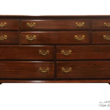 ETHAN ALLEN Georgian Court Solid Cherry Traditional Style 66" Ten Drawer Triple Dresser 11-5213 