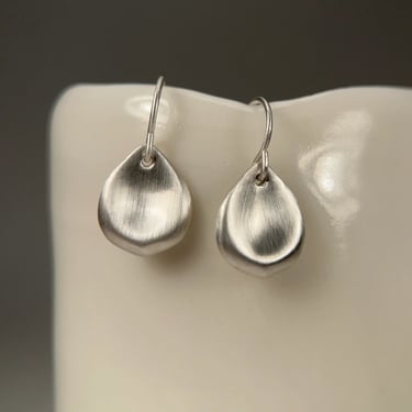 Rose Petal Earrings - Silver