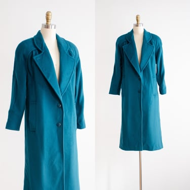 teal wool coat 80s 90s vintage blue green oversized wool coat 