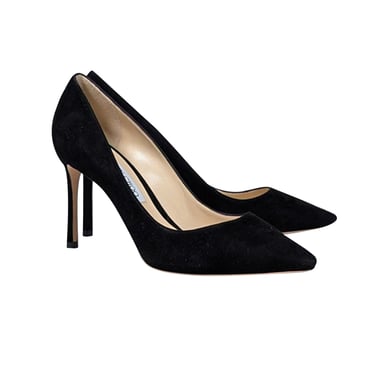 Jimmy Choo - Black Suede Pointed Toe Pumps Sz 10.5