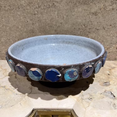 1960s Raymor Bitossi Blue Bowl Italian Art Pottery 