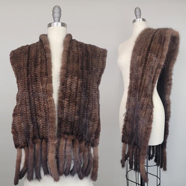 Vintage Fur Scarf / Mink Scarf / Mink Shawl / 1960s Fur Scarf / Mink with Tails / Vintage Fur 