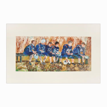 1963 Kathy Blankley Roman Watercolor Painting on Paper Chicago Bears American Football NFL 