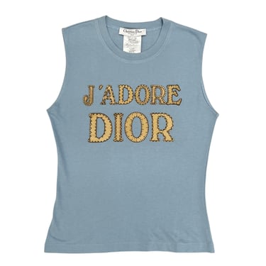 Dior 'J'Adore' Baby Blue Stitched Tank