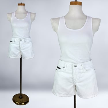 VINTAGE 90s Y2K 5 Pocket Low Rise White Jean Shorts by  l.e.i. Size 5 | 1990s 2000s Denim Shorts 100% Cotton | VFG 