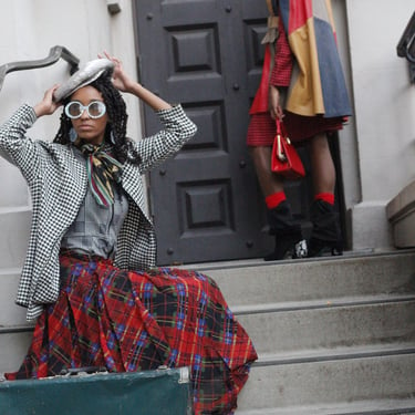 Vintage OSCAR de la Renta skirt, red plaid skirt by Oscar De La Renta 