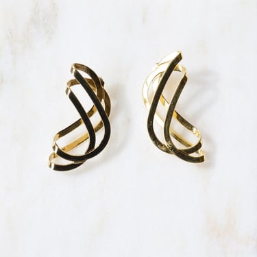 Vintage Gold Spiral Earrings 