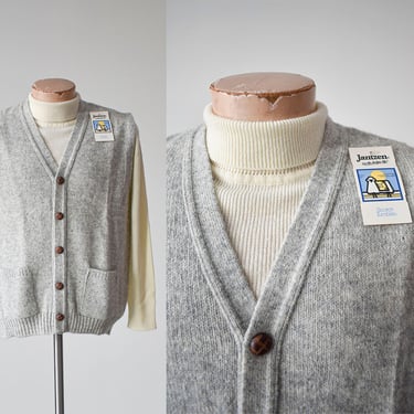 1980s Gray Wool Button Down Vest 