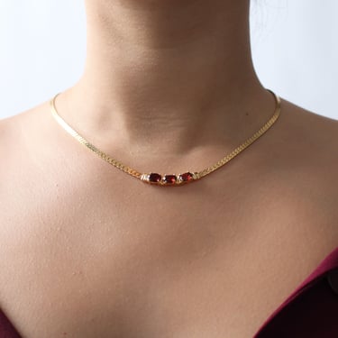 Vintage Amber Gem Necklace