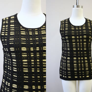 1990s Bloomingdale's Black and Gold Sweater Tank 