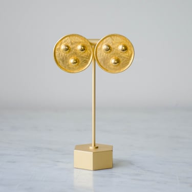 round matte gold earrings | gold statement earrings 