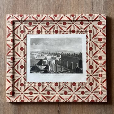 19th  C. French Engraving of Pompeii by Paul Fumagalli of &#8220;Vue de la Maison des Vestales a Pompei&#8221;