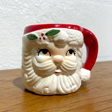 Vintage 1950s Cute + Kitschy Santa Mug 