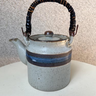 Vintage Otagiri Teapot Blue Horizon Made Japan Pottery. Size 5” x 5” 