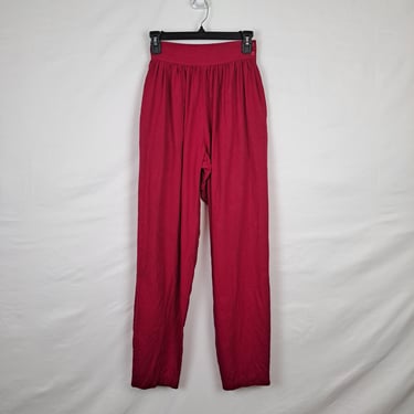 Vintage 80s Hot Pink High Rise Pants, Size 24 Waist 