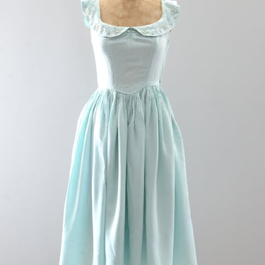 Vintag 1940s Light Blue Dress | XXS