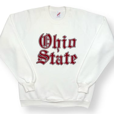 Vintage 80s/90s Ohio State University Embroidered Olde English Made in USA Crewneck Sweatshirt Pullover Size Large/XL 