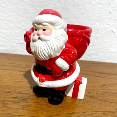 Vintage 1982 Avon Ho Ho Glow Santa Claus Christmas Votive Candle Holder 