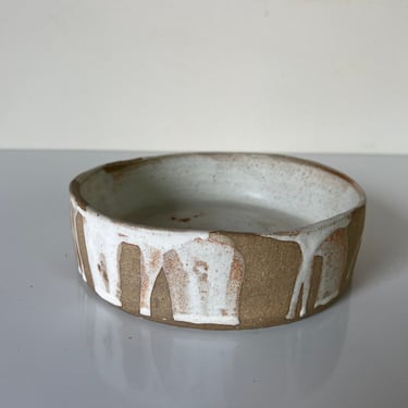 Mid-Century Organic Studio Pottery Bowl, Signed 