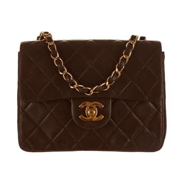 Chanel Brown Mini Square Flap Bag