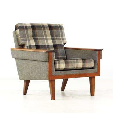 Hans Wegner Style Mid Century Swedish Teak Lounge Chair - mcm 