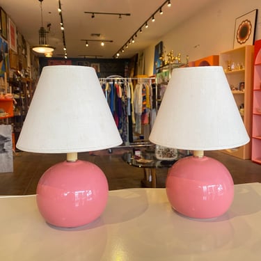Vintage Pair of Pink Lamps