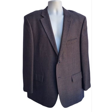 Men's L 44R Brown Tweed Jacket Pronto Uomo Couture Blazer Sport Coat Lambswool 