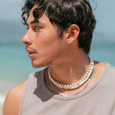 Unisex Silver Puka Shell Necklace - Ikaika 