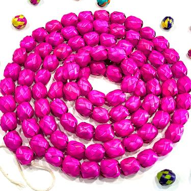 HANDMADE: Mexican Woven Colorful Garland - Palm Leaf Beads - Artisan Made - Fiesta, Holidays, Parties, Birthdays 